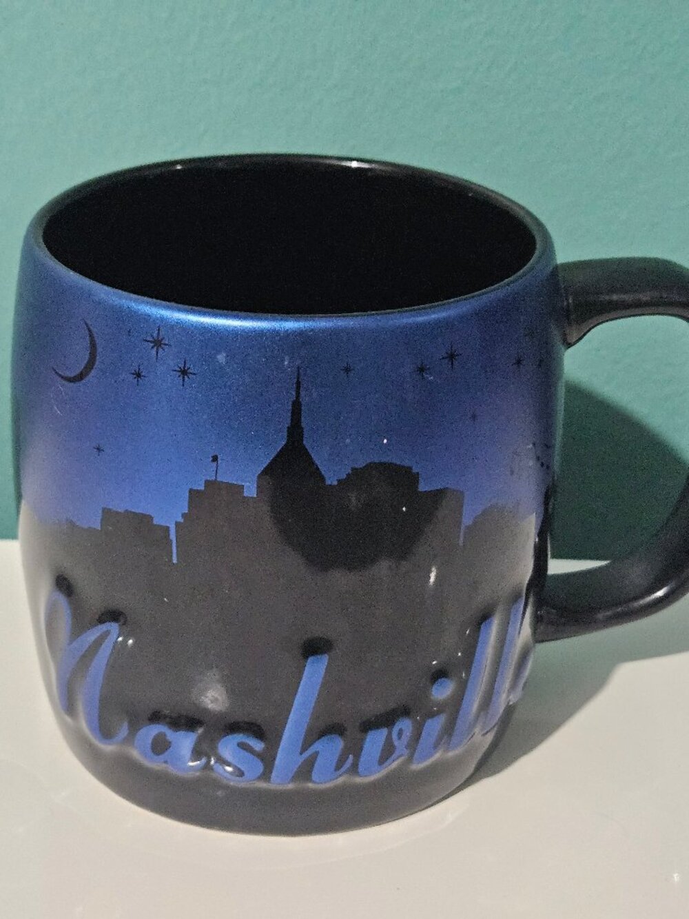 Americaware Nashville 22oz Night Sky Silhouette Raised Letter Coffee Mug